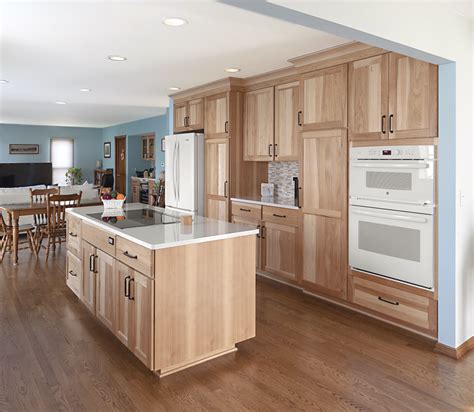 modern kitchen with hickory cabinets